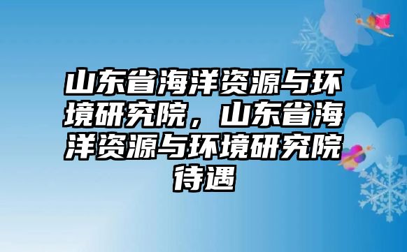 山東省海洋資源與環(huán)境研究院，山東省海洋資源與環(huán)境研究院待遇