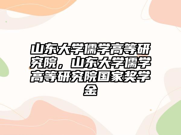 山東大學儒學高等研究院，山東大學儒學高等研究院國家獎學金