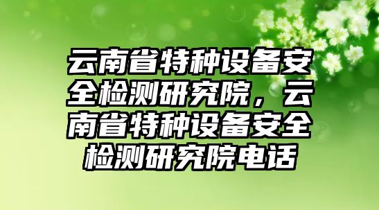 云南省特種設(shè)備安全檢測(cè)研究院，云南省特種設(shè)備安全檢測(cè)研究院電話(huà)