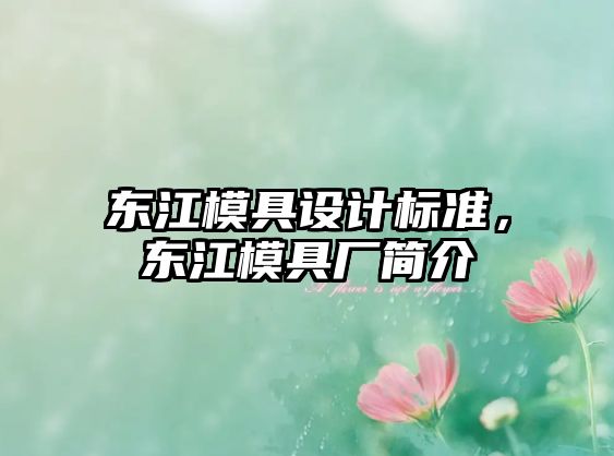 東江模具設(shè)計(jì)標(biāo)準(zhǔn)，東江模具廠簡(jiǎn)介